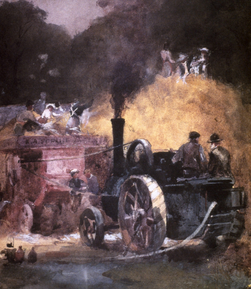 Steam Thresher Fine Art Print by Mary Butler - 19th Century