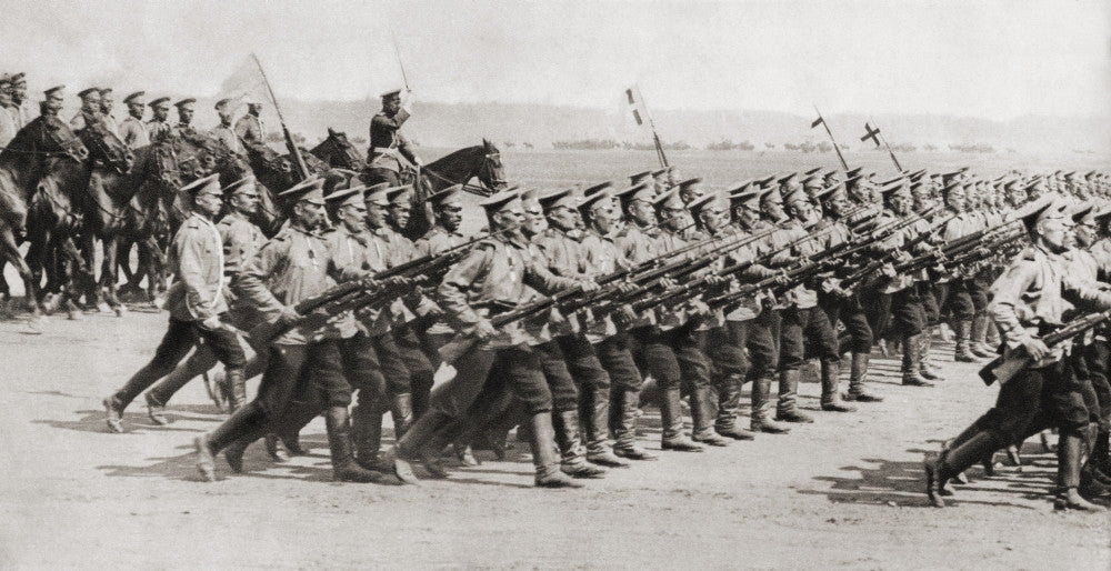 Russian Infantry Regiment in Fighting Kit - World War I Fine Art Print by Ken Welsh