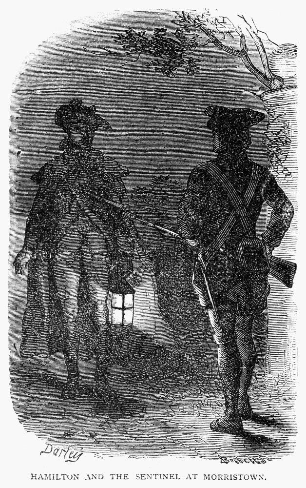 Hamilton and the Sentinel at Morristown Fine Art Print - 1877 Engraving