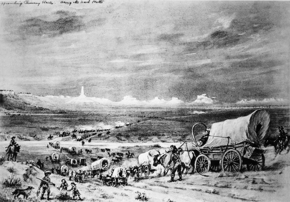 Oregon Trail Emigrants Fine Art Print by William Henry Jackson