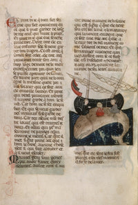 Saint Brendan Fine Art Print - Early 14th Century Manuscript Illumination