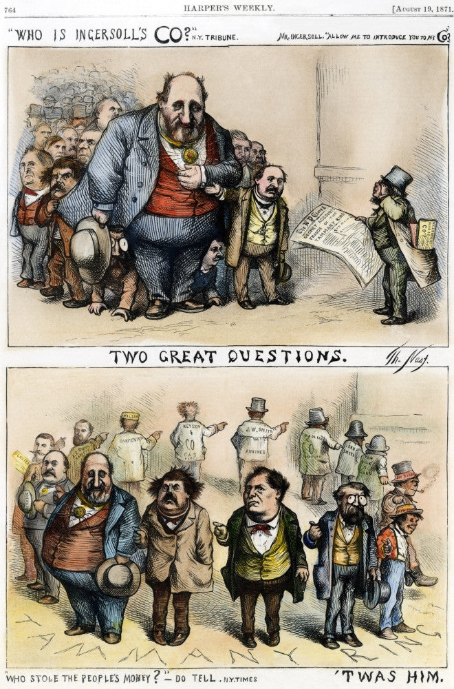 Tweed Cartoon Print from 1871 - Political Satire Art by Thomas Nast