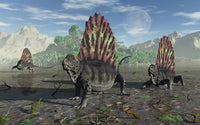 Dimetrodons in the Permian Period Fine Art Print