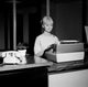 Young Secretary Working on Typing Machine Fine Art Print
