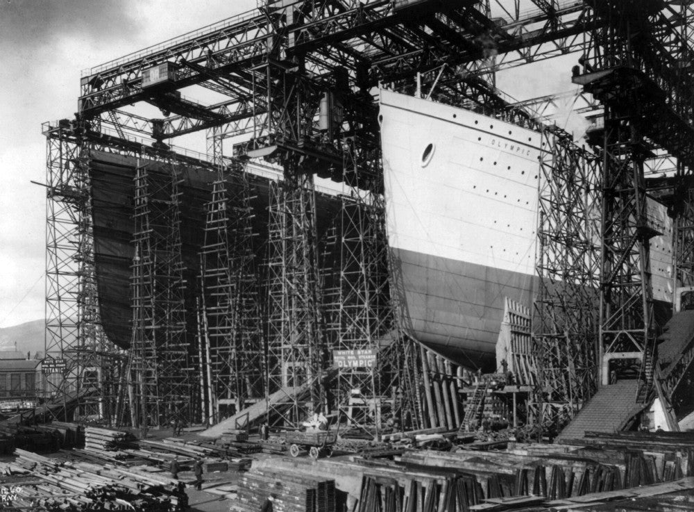 Titanic Construction Fine Art Print C1910 - Harland & Wolff Shipyards