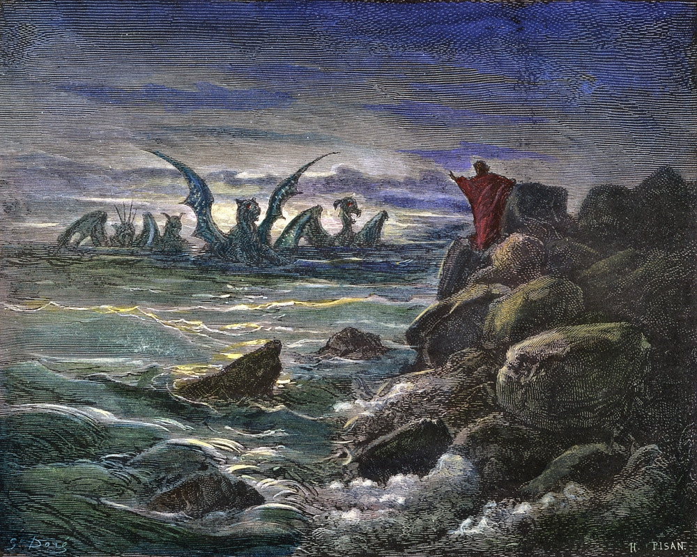 Daniel's Vision of the Four Beasts Engraving After Gustave Doré - Fine Art Print