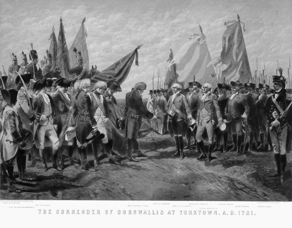 Yorktown Surrender 1781 Steel Engraving Fine Art Print by Granger Collection