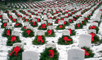 Christmas Wreaths at Arlington National Cemetery Poster Print by Stocktrek Images