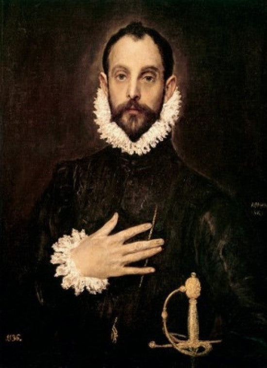 Knight With His Hand On His Breast Fine Art Print by El Greco