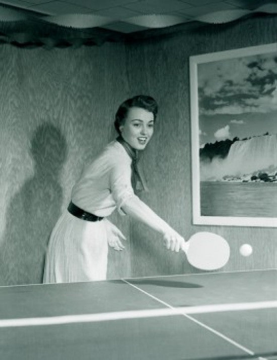 Young Woman Playing Table Tennis Fine Art Print