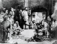 Christ Preaching Fine Art Etching Print by Rembrandt van Rijn