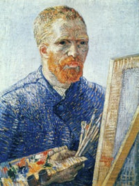 Self-Portrait in Front of Easel Fine Art Print by Vincent van Gogh