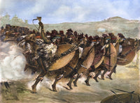 Zulu War 1879 Wood Engraving Print - The Zulu Attack Method by Granger Collection