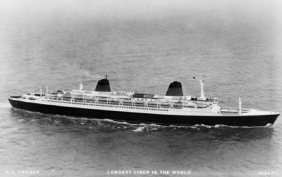 High Angle View of SS France Cruise Ship Fine Art Print