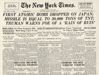 Hiroshima Front Page Fine Art Print - Historical Newspaper Replica