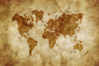 Aged World Map on Vintage Paper Fine Art Print