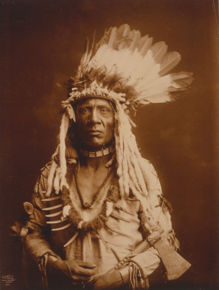 Weasel Tail Fine Art Print - Half-Length Portrait with Tomahawk