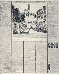 Boston Massacre Fine Art Print with Paul Revere Illustration
