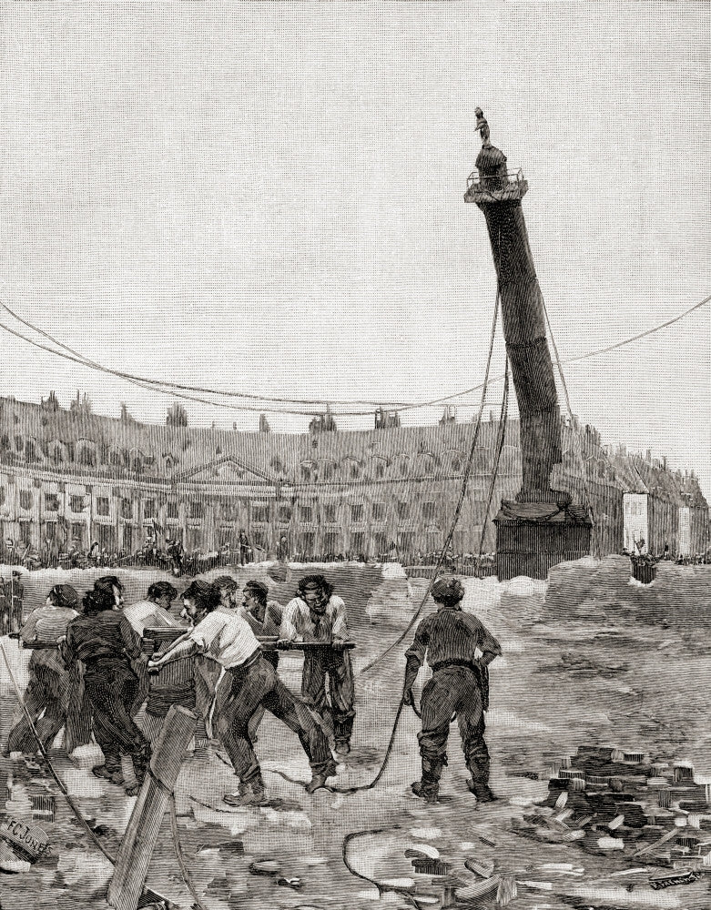Pulling Down The Vendôme Column - Fine Art Print by Ken Welsh