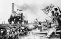 Locomotive Artwork Print - Crowd Cheering Stourbridge Lion by Clyde Osmer Deland