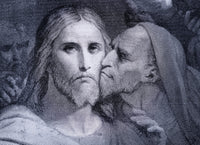 The Kiss: Judas Iscariot Kisses Jesus in the Garden of Gethsemane Fine Art Print
