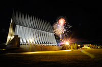 Fireworks Over Air Force Academy Cadet Chapel Fine Art Print by Stocktrek Images