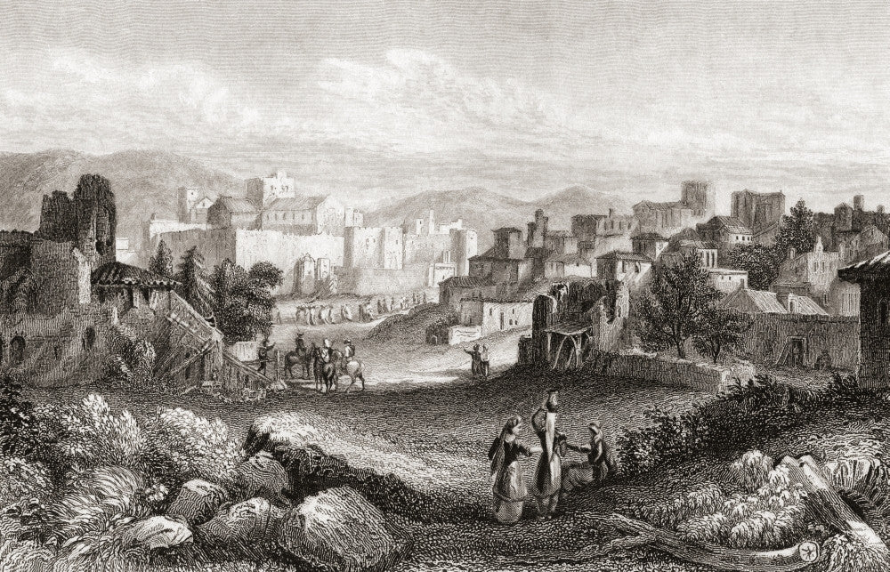19th Century Print of Bethlehem, Palestine - Fine Art Poster Print