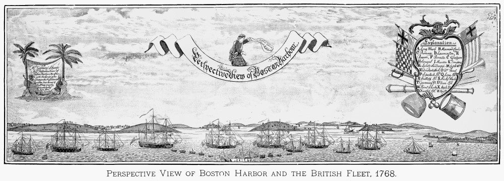 British Landing, 1768 Fine Art Print - Contemporary Line Engraving by Granger Collection