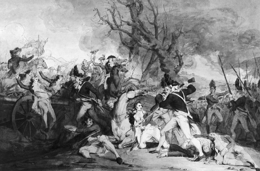 Battle of Princeton 1777 Preliminary Drawing by John Trumbull