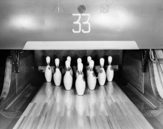 Bowling Pins at the End of a Lane Fine Art Print