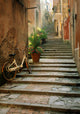 Italy Cinque Terre Bicycle and Stairway Fine Art Print by Jaynes Gallery