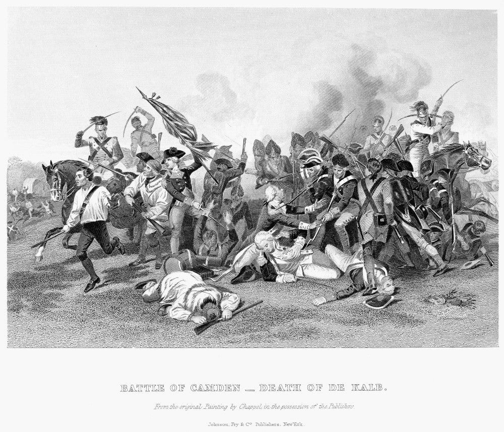 Battle of Camden 1780 Steel Engraving Print by Granger Collection