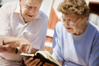 Couple Study Bible Together Fine Art Print by Curtis Round