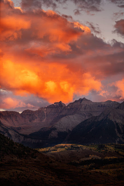 Autumn Sunset Over Sneffels Range in San Juan Mountains Fine Art Print by Jaynes Gallery