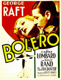 Bolero Movie Poster Featuring Carole Lombard and George Raft - 1934 Window Card