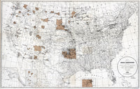 Map of Indian Reservations in the United States - 1888 Lithograph Print by Granger Collection