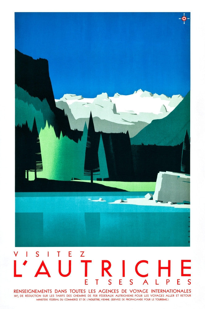 Art Deco Travel Poster 'L'Hiver Autriche' by Hans Wagula