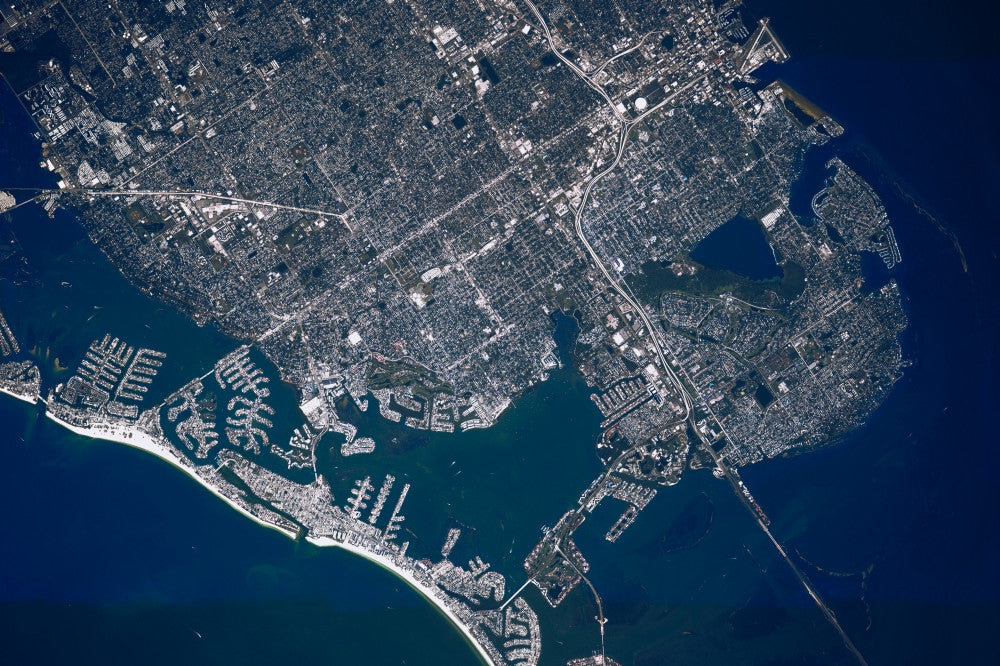 Satellite View of St. Petersburg Florida Sea Port Fine Art Print by Panoramic Images