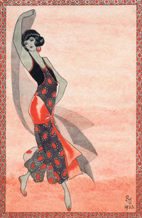 Art Deco Oriental Dancer 1920s Fine Art Print by Mary Evans