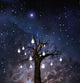 Tree with Light Bulbs and Starry Night Fine Art Print by Bruce Rolff