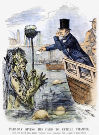 Michael Faraday Cartoon Print - Father Thames Analysis (1855)