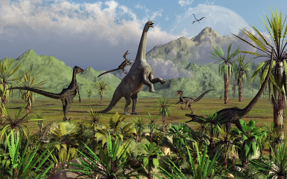 Velociraptor Dinosaurs Attack Camarasaurus Fine Art Print