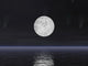 Full Moon Over Ocean Art Print - Stars and Comets Scene