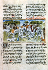 Hunting Scene Fine Art Print - French Manuscript Miniature, C1460