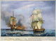 USS Constitution vs HMS Java Engagement Lithograph - 19th Century Print