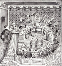 King Arthur and the Knights of the Round Table Fine Art Print - 14th Century Miniature