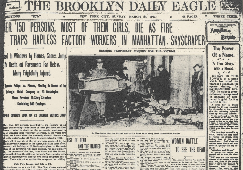 Triangle Factory Fire Poster Print - Brooklyn Daily Eagle March 1911