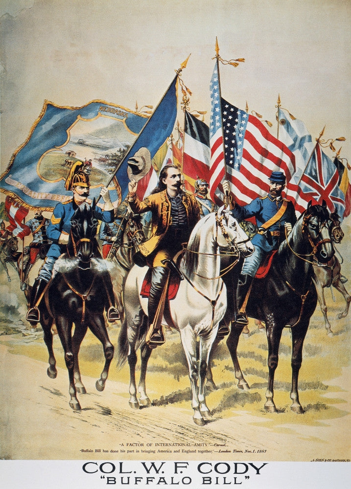 Buffalo Bill Wild West Show Lithograph Poster Print, 1893