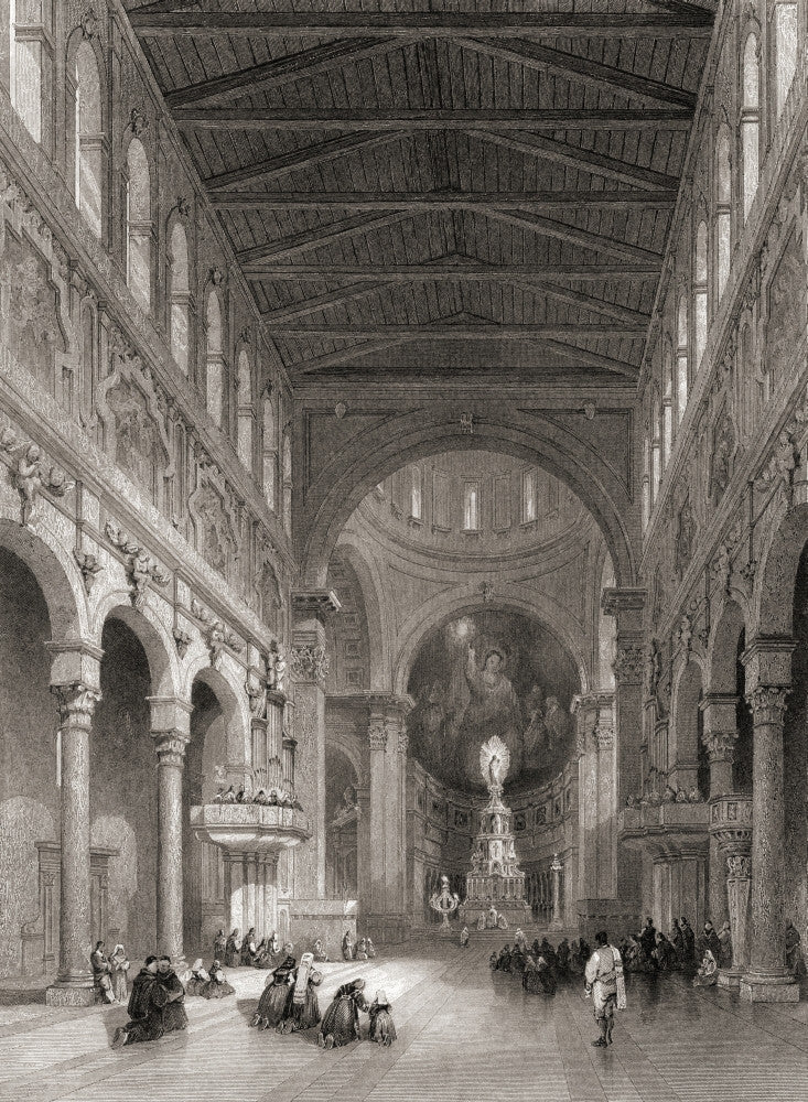 Interior of the Cathedral at Messina, Sicily Fine Art Print by Ken Welsh