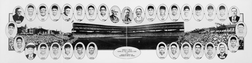 Wrigley Field Panoramic Baseball Print Featuring the 1929 Cubs